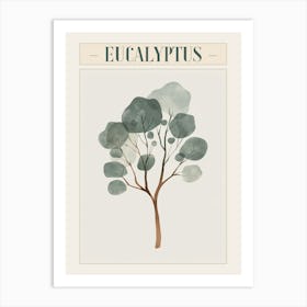 Eucalyptus Tree Minimal Japandi Illustration 2 Poster Art Print