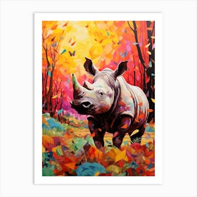 Paint Splash Dotty Rhino 4 Art Print