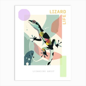 Lizard Modern Gecko Illustration 3 Poster Art Print