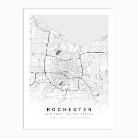 Rochester New York USA White Map Póster