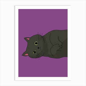 Cat Laying Down Cute Illustration Art Print