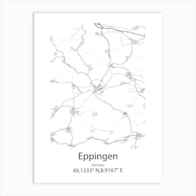 Eppingen,Germany Minimalist Map Art Print