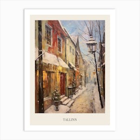 Vintage Winter Painting Poster Tallinn Estonia 2 Art Print