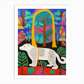 Maximalist Animal Painting Mongoose 3 Art Print