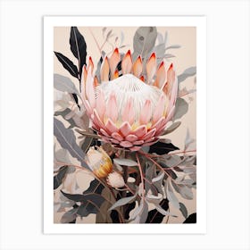 Flower Illustration Protea 7 Art Print