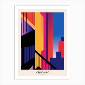 Willis Tower Skydeck 3 Chicago Colourful Travel Poster Art Print