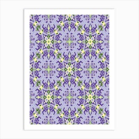 Purple Floral Pattern - Iznik — Turkish pattern Art Print