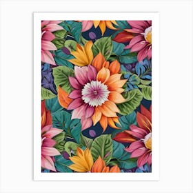 Floral Wallpaper 1 Art Print