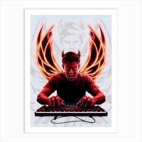 Devil On A Keyboard Art Print