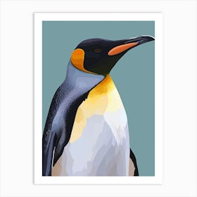 King Penguin Cuverville Island Minimalist Illustration 2 Art Print