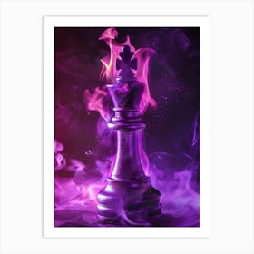 Chess Piece On Fire Art Print