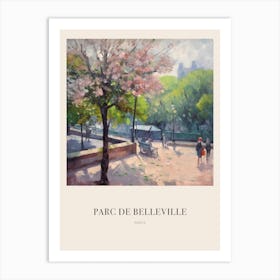 Parc De Belleville Paris France Vintage Cezanne Inspired Poster Art Print