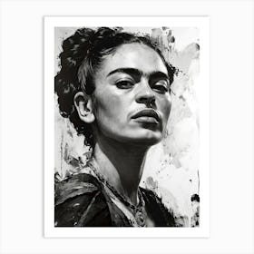 Mexican woman portrait black and white Art Print