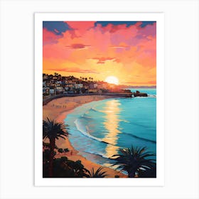 Sunkissed Painting Of Coogee Beach Sydney Australia 2 Art Print