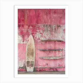 Surfboards Against A Pink Wall Art Print