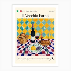 Il Vecchio Forno Trattoria Italian Poster Food Kitchen Art Print