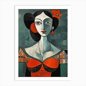 Woman In Red Art Print