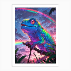 Rainbow Chameleon Art Print