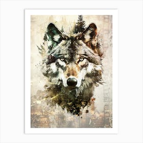 Poster Wolf Wild Animal Illustration Art 01 Art Print