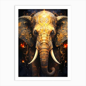 Golden Elephant Art Print