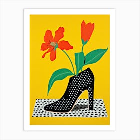 Step into Spring: Women's Shoes with Flowers Art Print