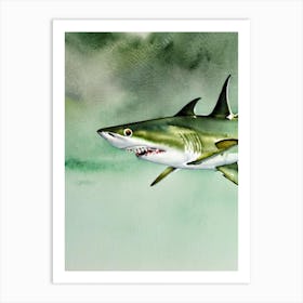 Mako Shark Storybook Watercolour Art Print