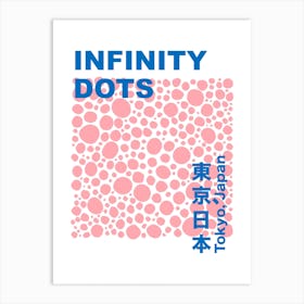 Dots Infinity Yayoi Inspired Pink Blue Art Print