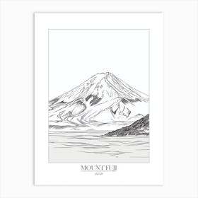 Mount Fuji Japan Line Drawing 8 Poster Art Print