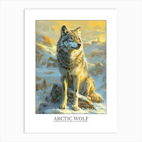 Arctic Wolf Precisionist Illustration 1 Poster Art Print