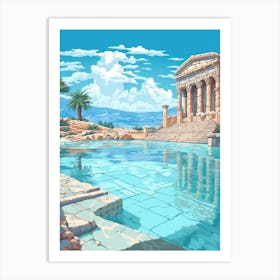 Pamukkale Thermal Pools And Hierpolis Cleopatras Pool 2 Art Print