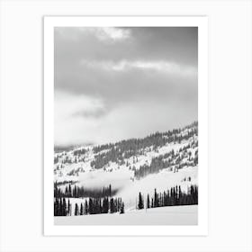 Jackson Hole, Usa Black And White Skiing Poster Art Print