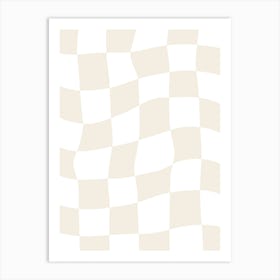 Checkerboard - Beige And White Art Print