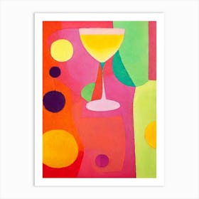 Piña Colada Paul Klee Inspired Abstract Cocktail Poster Art Print