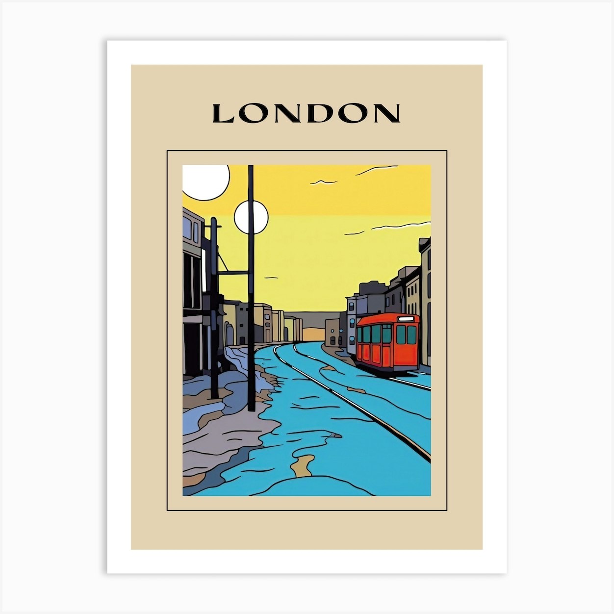 Wall Art Print, London - Vintage Travel Poster