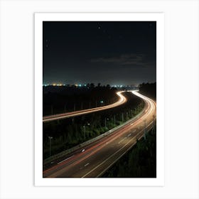 Highway At Night 1 Art Print