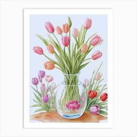 Tulips In A Vase 2 Art Print