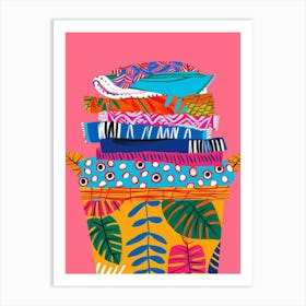 Basket Full Of Pillows Art Print