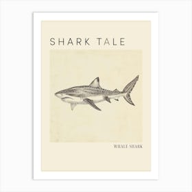 Whale Shark Vintage Illustration 3 Poster Art Print