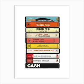 Johnny Cash - Albums - Cassette Print Art Print