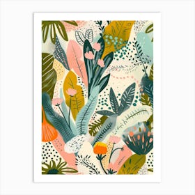 Tropical Botanical Pattern Art Print