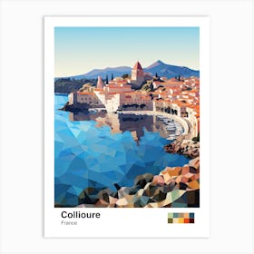 Collioure, France, Geometric Illustration 3 Poster Art Print