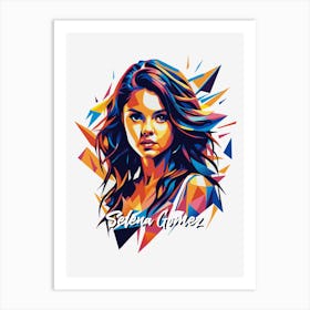 Selena Gomez 02 Portrait Music Icon WPAP Pop Art Style Art Print