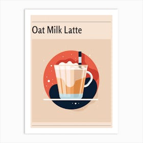 Oat Milk Latte Midcentury Modern Poster Art Print