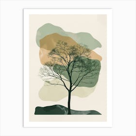 Sycamore Tree Minimal Japandi Illustration 4 Art Print