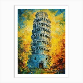 Tower Of Pisa Van Gogh Style 3 Art Print