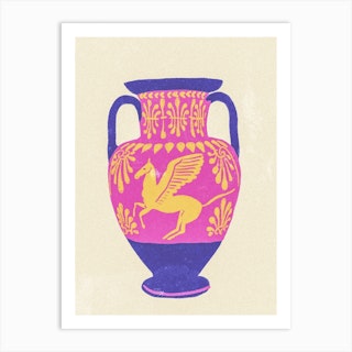 Pink Ancient Vase Art Print
