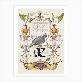 Guide For Constructing The Ligature Ae From Mira Calligraphiae Monumenta, Joris Hoefnagel Art Print