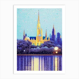 Orlando, City Us  Pointillism Art Print