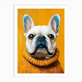 Frenchie In Yellow And Blue 4 Art Print