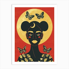 Woman With Butterflies 1 Art Print